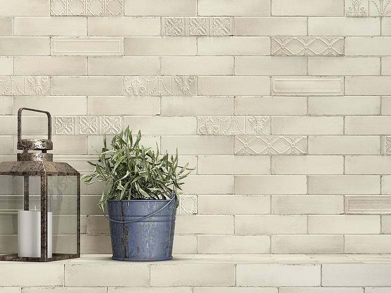 Brick wall with fancy patterns