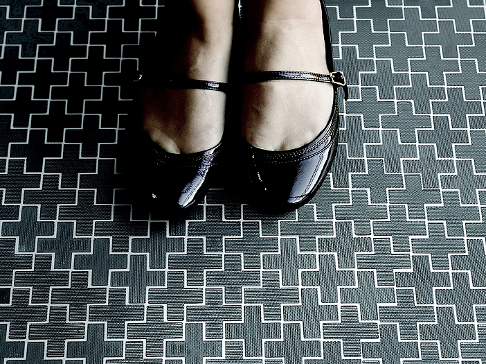 Grey Plus pattern floor tile mosaic