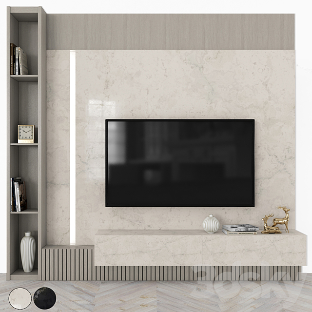 tv wall unit porcelain slab