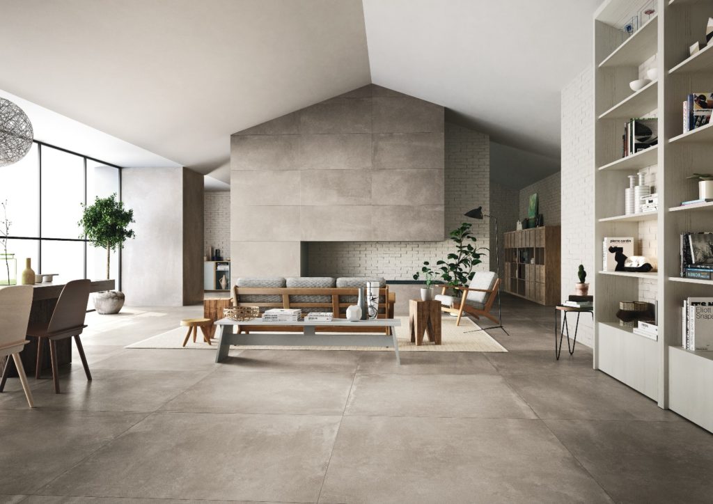 Concrete look tile