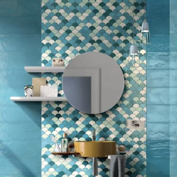 Blue Fishscale mosaic