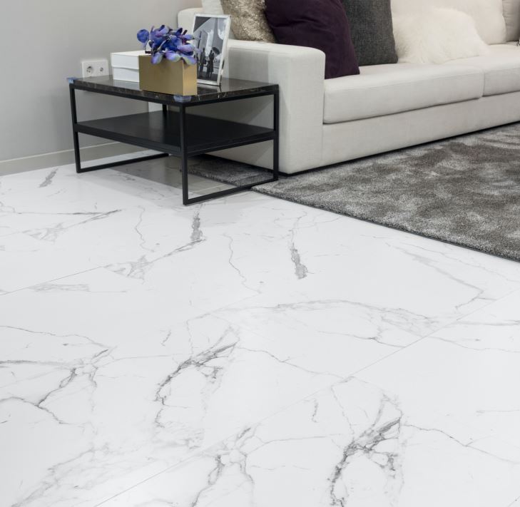 Carrara White Satin marble floor tile 600x1200