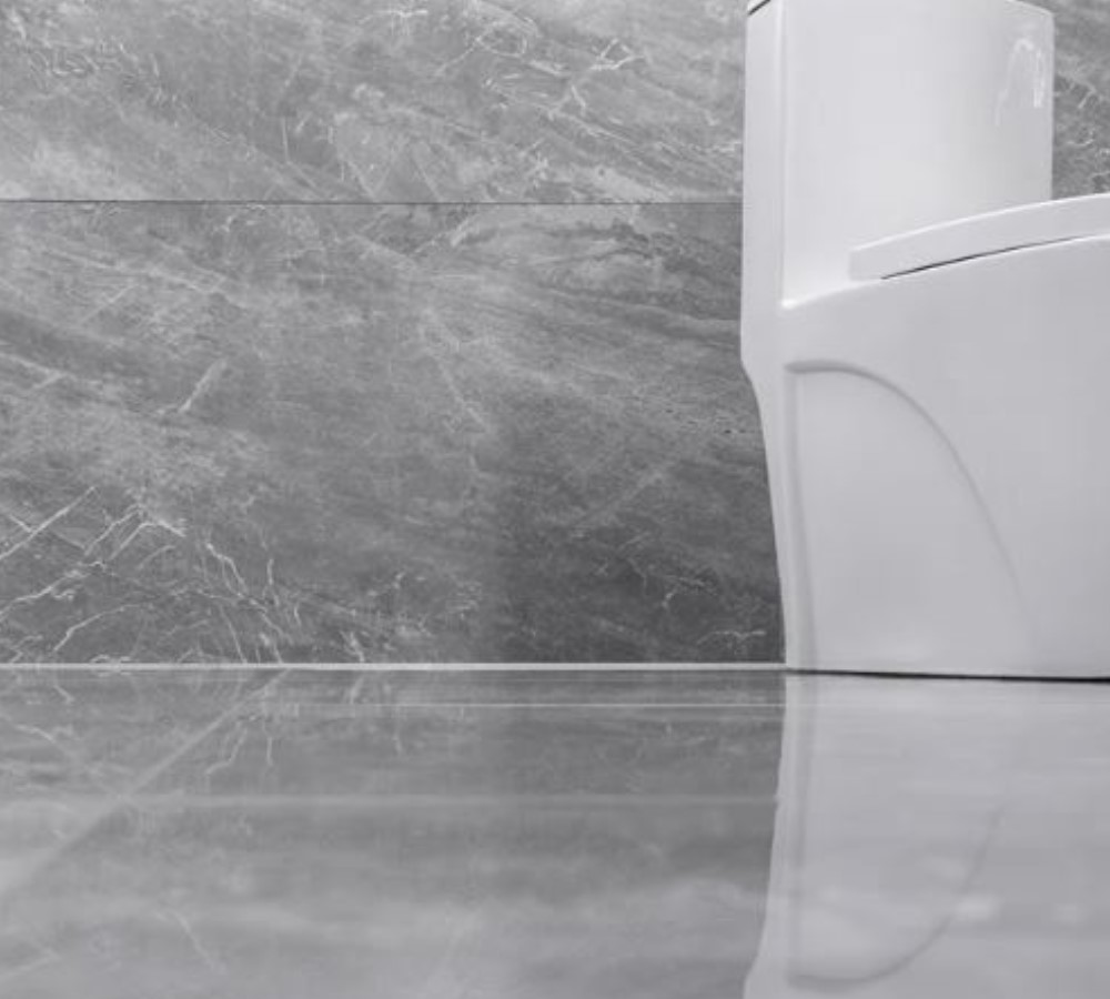 Dark grey gloss marble bathroom tile