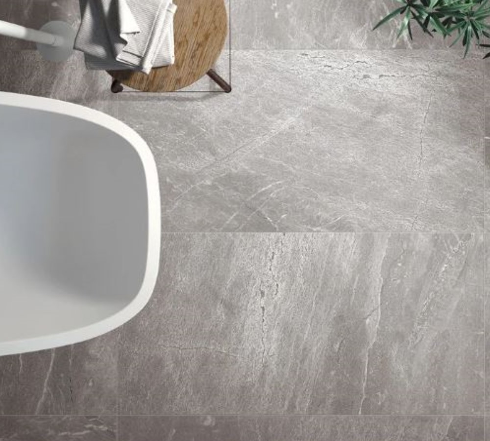 Dark grey marble porcelain floor tile