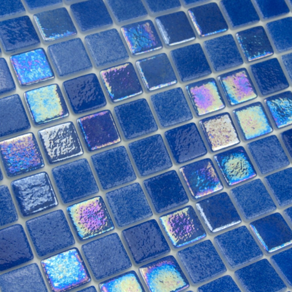 Dark blue pool mosaic
